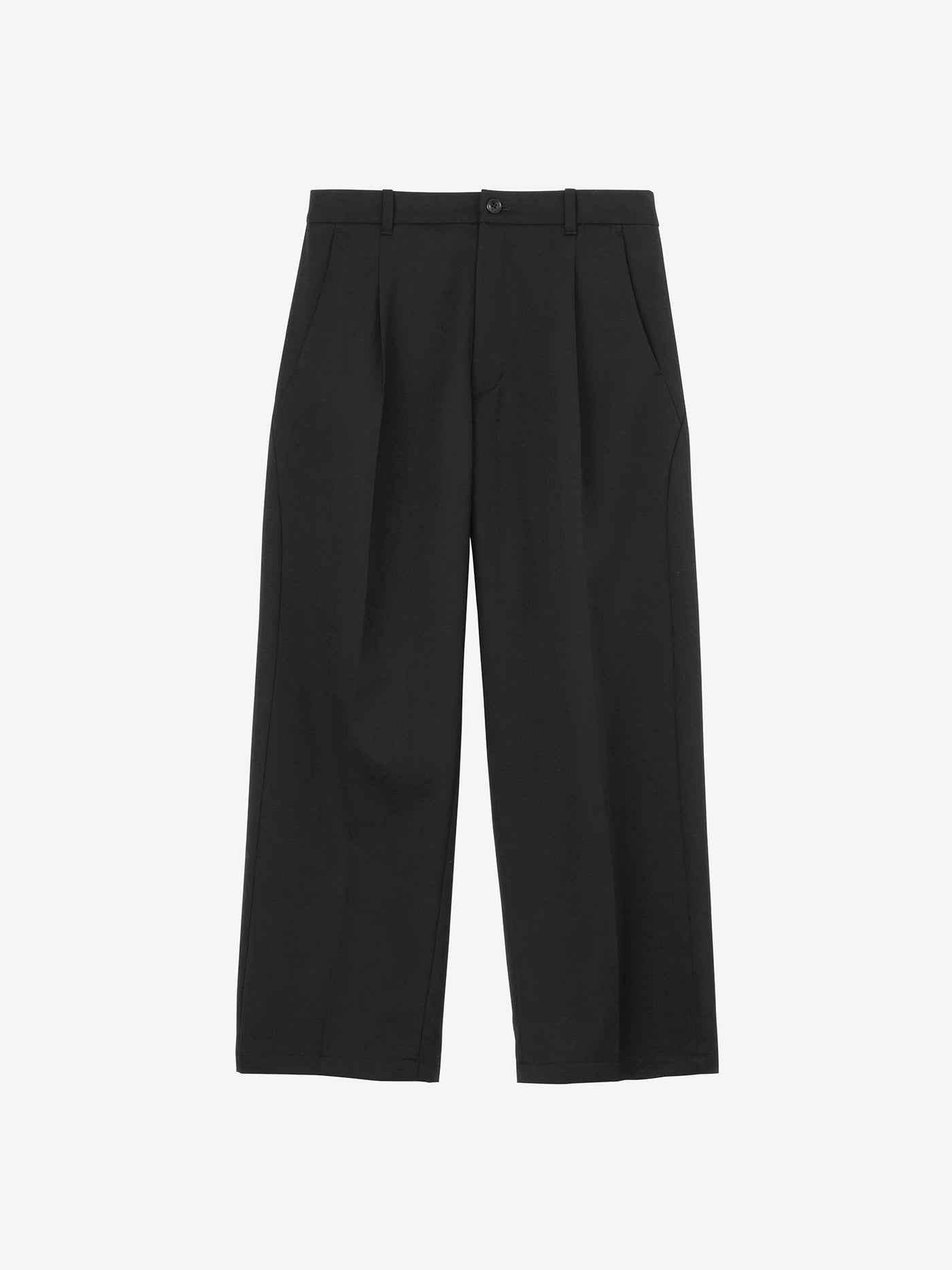 One Tuck Straight Wool Pants
