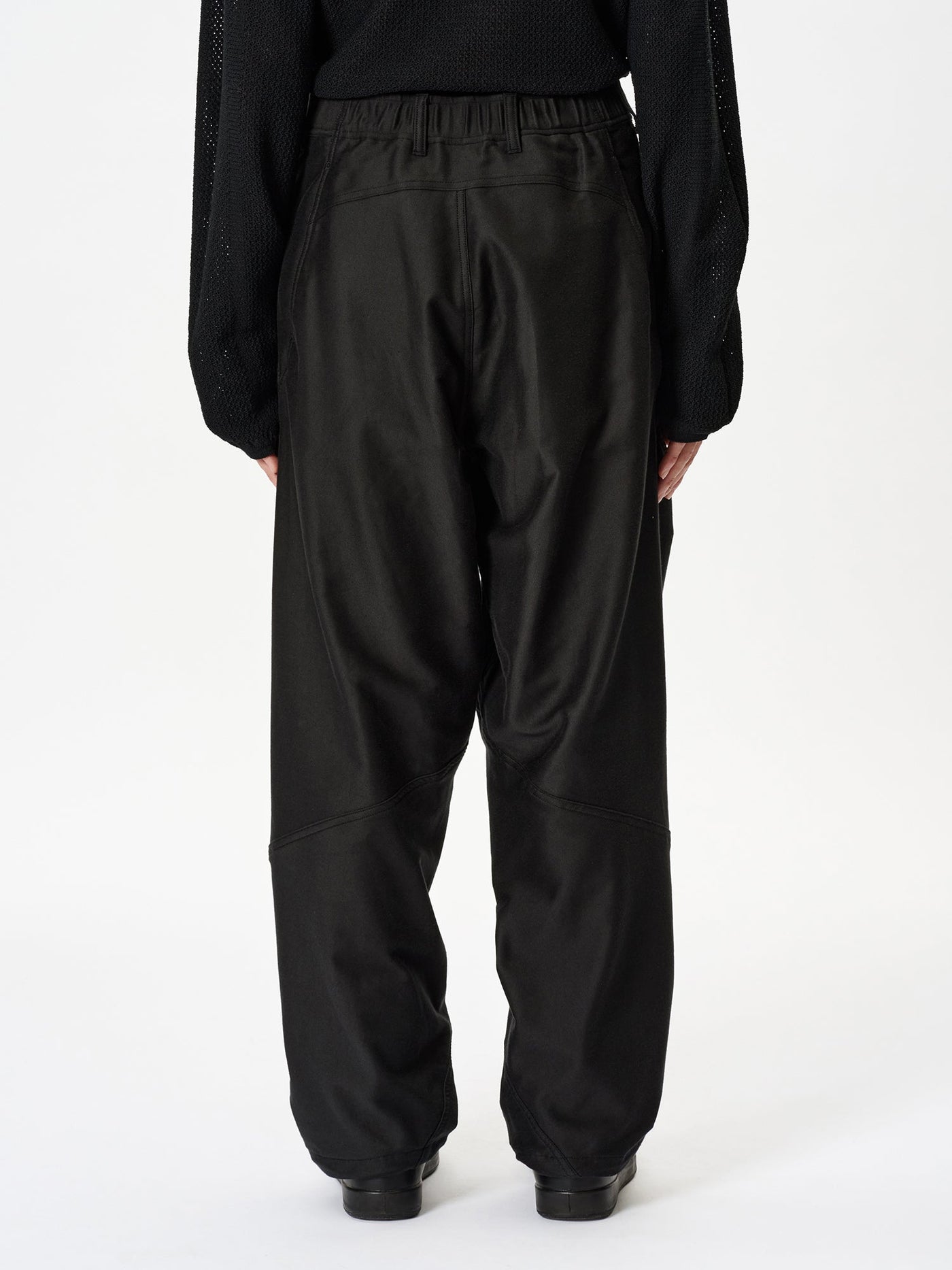 Cotton Silk Blend Helicoid Wide Pants