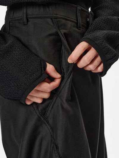 Cotton Silk Blend Helicoid Wide Pants
