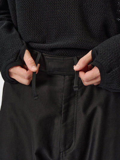 Cotton Silk Blend Helicoid Wide Pants