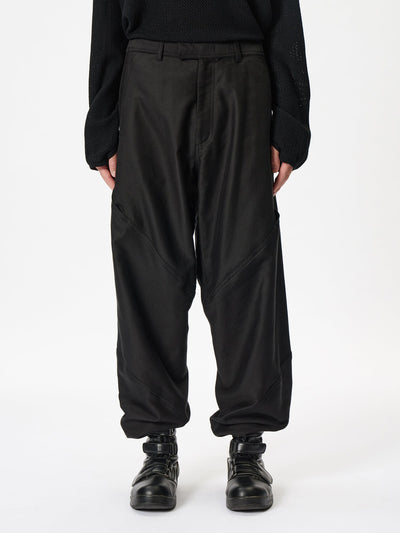 Cotton Silk Blend Helicoid Wide Pants